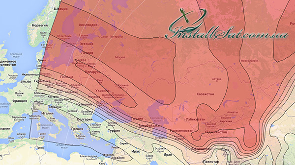 Карта покрытия спутника Intelsat-15/Horizons-2, (HOR-2h) Российский луч