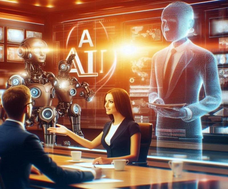 Illustrazione per l'articolo "L'Intelligenza Artificiale nel Broadcasting: Trasformazione dei Flussi di Lavoro e Promozione della Collaborazione"
