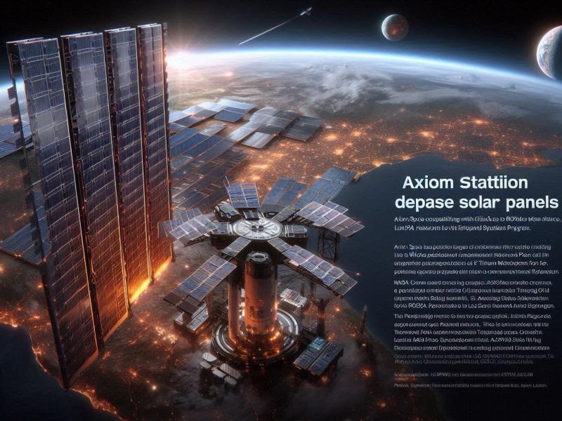 Illustration for the article "Axiom Space Selects Redwire's ROSA Solar Arrays for its Commercial Space Station"