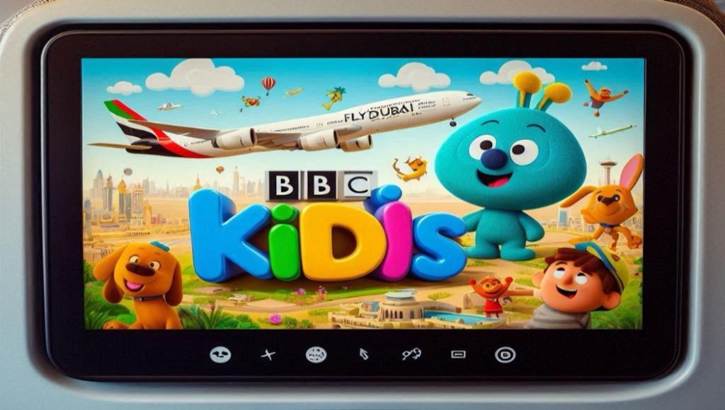 رسم توضيحي للمقال "إطلاق قناة BBC Kids على نظام الترفيه الجوي لشركة فلاي دبي"