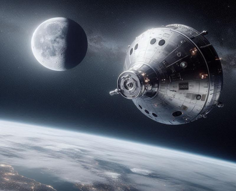 Illustration for the article "Blue Origin's New Shepard to Simulate Lunar Gravity for NASA Payloads"