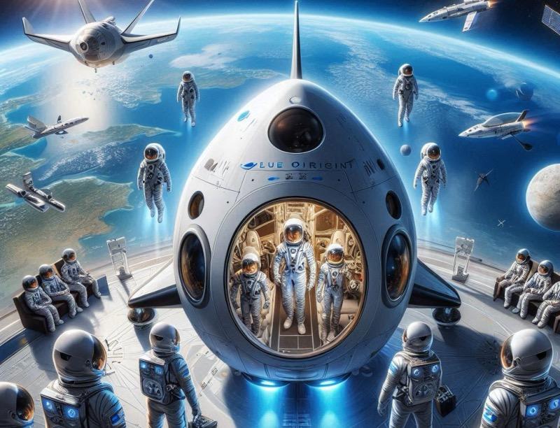 Ilustración para el artículo "El New Shepard de Blue Origin: Un vuelo suborbital exitoso y banco de pruebas tecnológico"