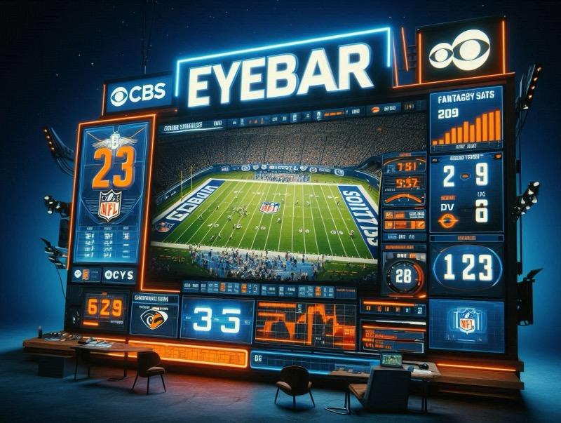 Illustration for the article "CBS Sports Unveils Redesigned Eyebar for NFL Game Coverage"