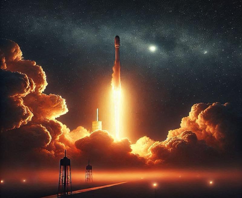Illustration for the article "China Launches Satellites for High-Speed Laser Constellation Test"