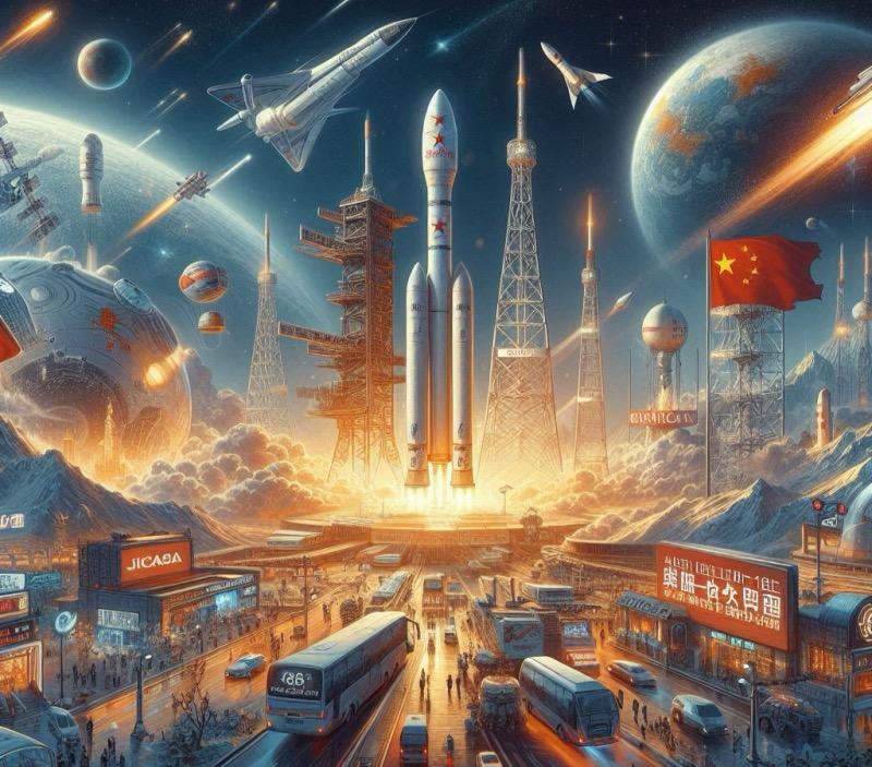 Illustration for the article "China's 2024 Space Launch Record Broken Despite Kinetica-1 Failure"