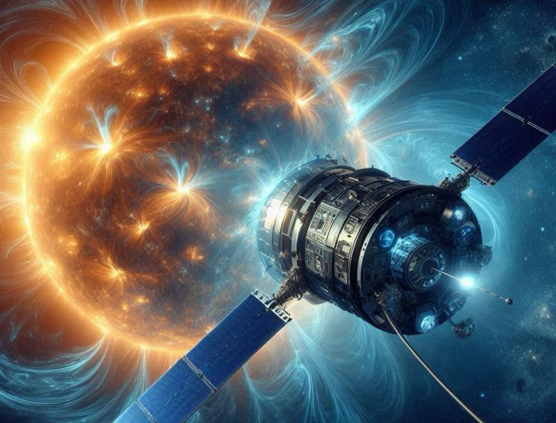 Illustration für den Artikel "Chinas ehrgeizige Mission zum solaren Polarorbit-Observatorium: Ein neues Zeitalter in der Sonnenforschung"