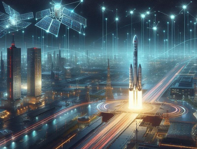 Illustration for the article "China's Provincial Push Drives Commercial Space Boom"