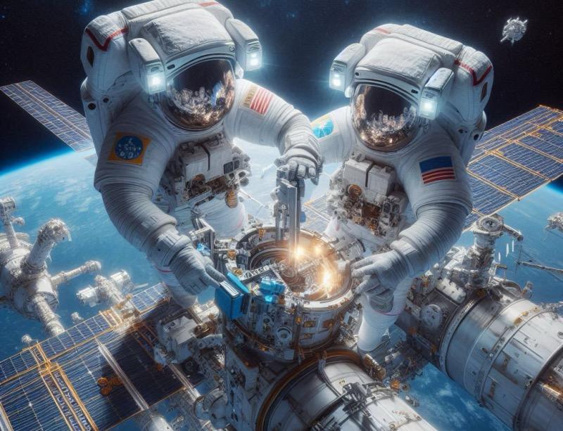 Illustration für den Artikel "Chinesische Astronauten absolvieren zweiten Weltraumspaziergang an der Tiangong-Raumstation"