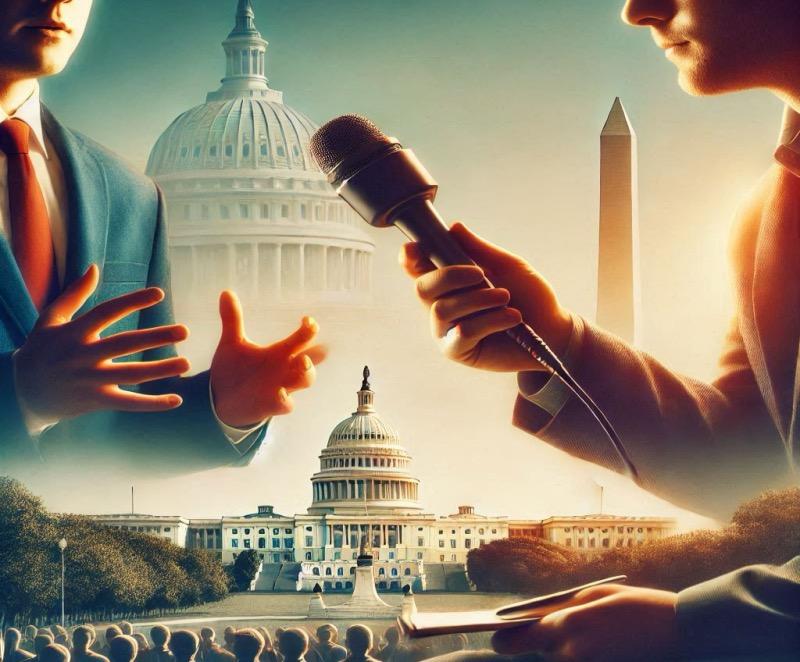 Illustration for the article "CNN Announces White House and Capitol Hill Team Assignments for Trump's Second Term"