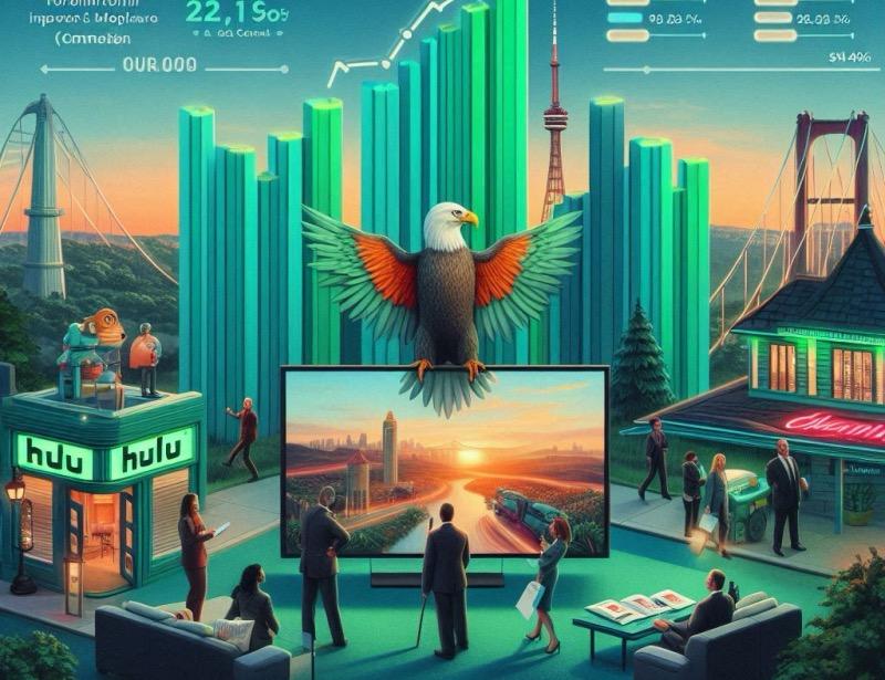 Illustration for the article "Comcast's Q2 Results: $9.4 Billion Hulu Sale Boost and Peacock's Growth"