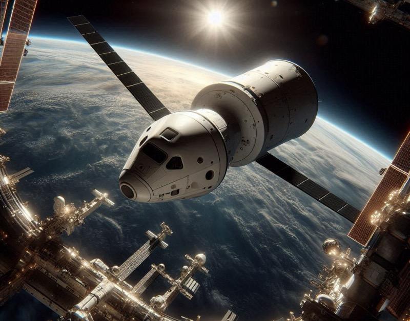Illustration for the article "Crew Dragon Docking: ISS Crew Rotation and Future of Space Station"