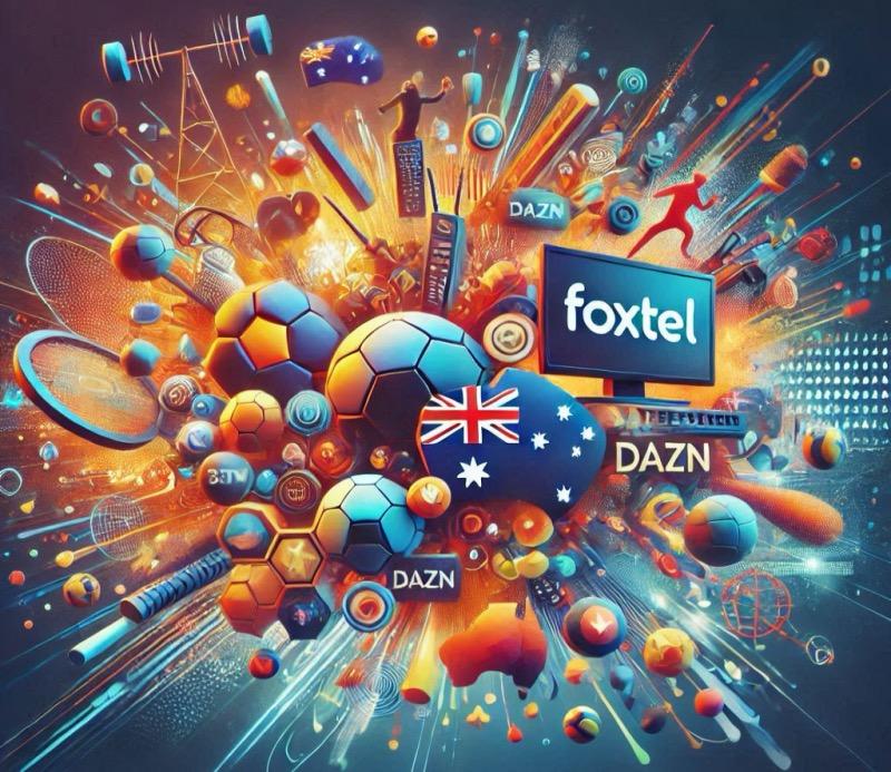 Illustration pour l'article "DAZN fait l'acquisition de Foxtel : un accord de 2,2 milliards de dollars US redéfinit le paysage médiatique australien"