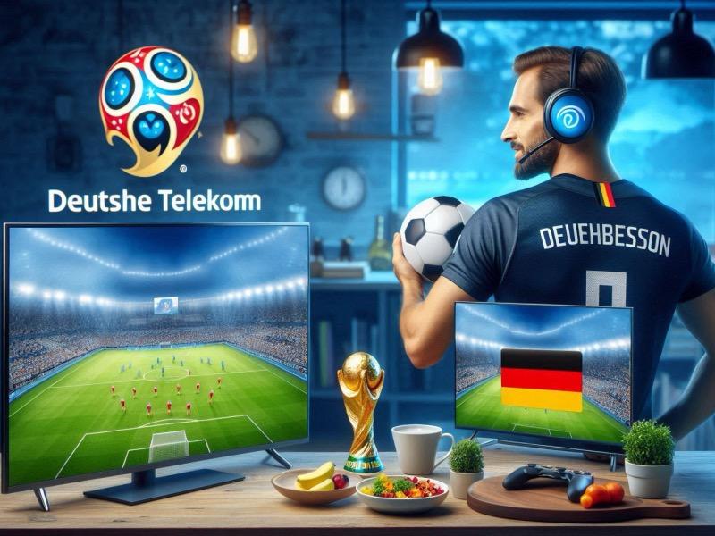 Illustration for the article "Deutsche Telekom Secures Exclusive Rights to FIFA World Cup 2026 and UEFA Euro 2028"