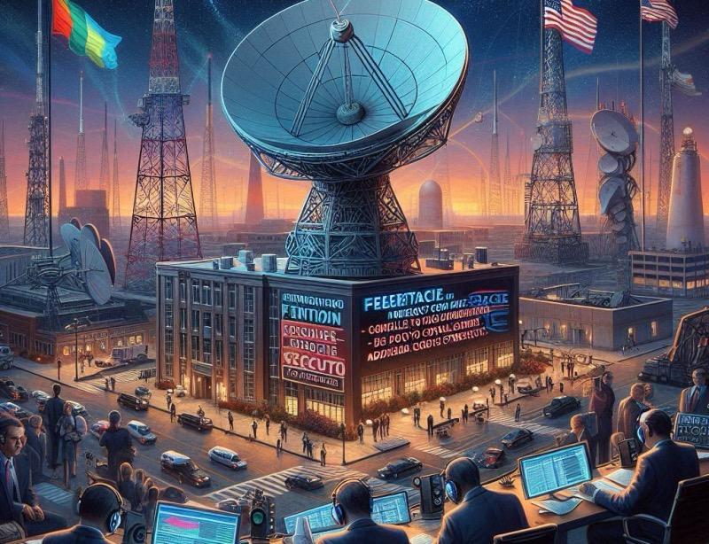 Illustration for the article "EchoStar Delays Potential Bankruptcy Filing Amidst FCC Regulatory Review"