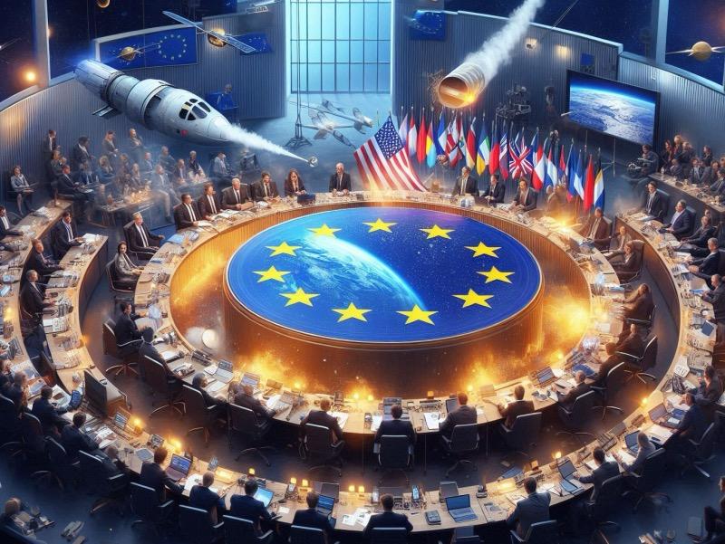 Illustrazione per l'articolo "L'ESA Finalizza un Pacchetto di Programmi da 22 Miliardi di Euro tra le Preoccupazioni di Bilancio USA"