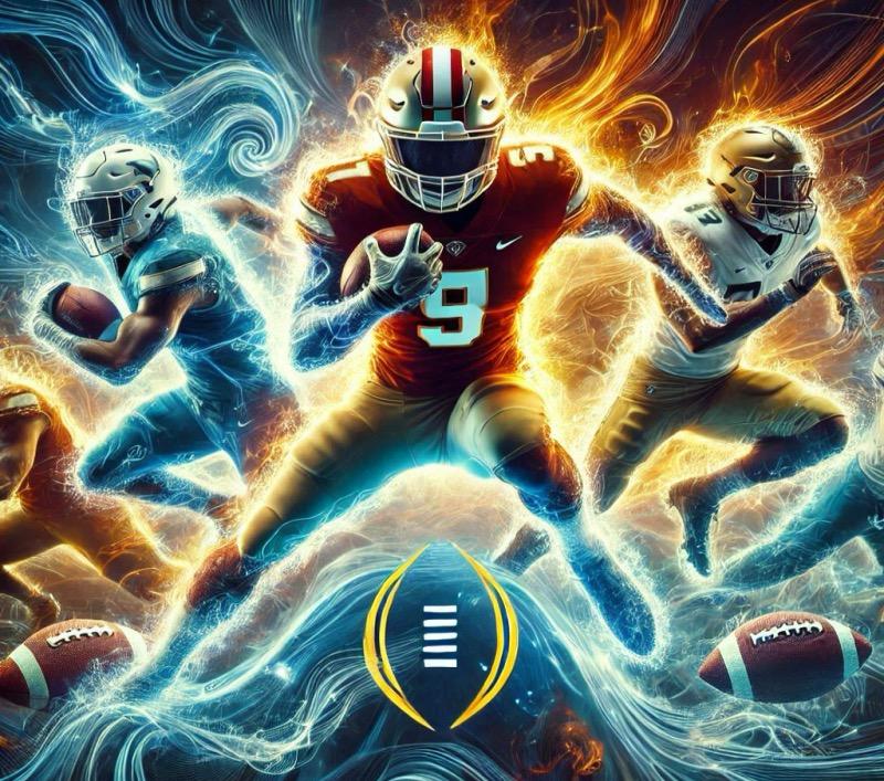 Illustrazione per l'articolo "La grafica rinnovata del College Football Playoff di ESPN: un vero spettacolo visivo"