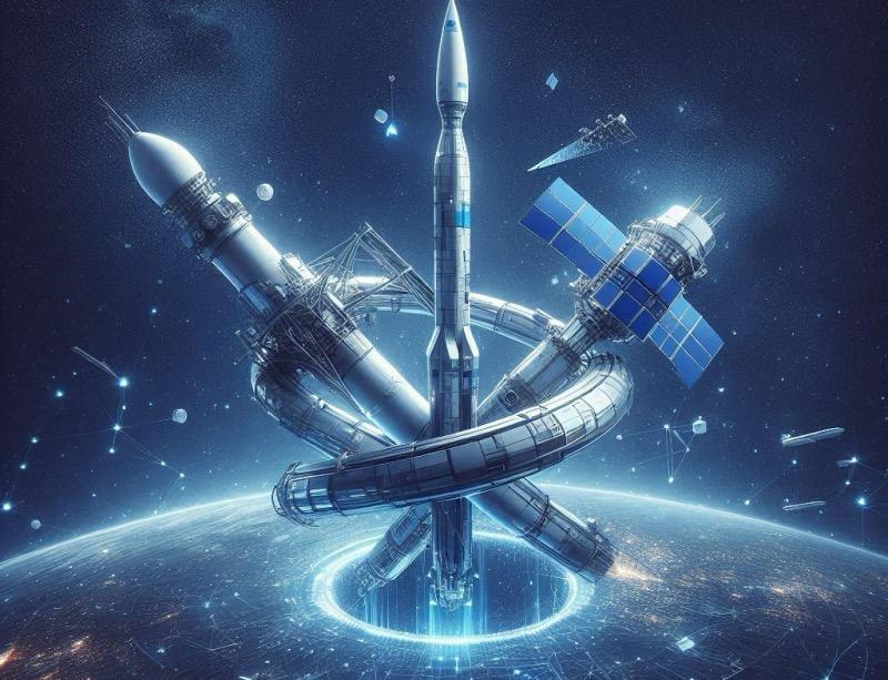 Illustrazione per l'articolo "Giganti Spaziali Europei Valutano Mega-Fusione: Decisione Imminente"