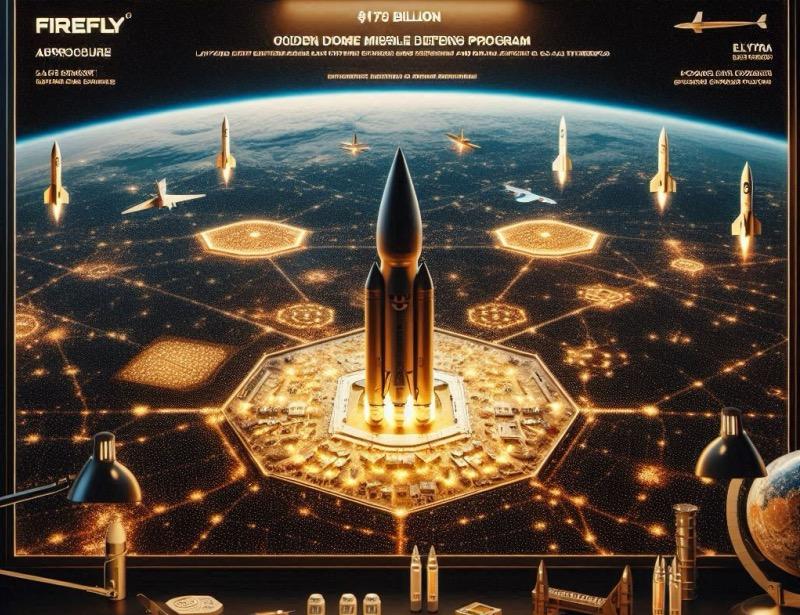 Ilustración para el artículo "Firefly Aerospace puja por el programa de defensa antimisiles Golden Dome del Pentágono"