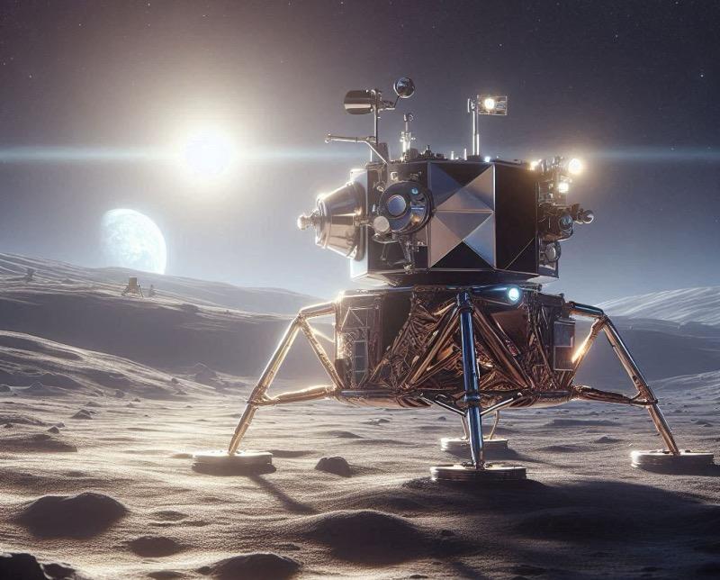 Illustration for the article "Firefly Aerospace's Blue Ghost 1 Lunar Mission Concludes Successfully"