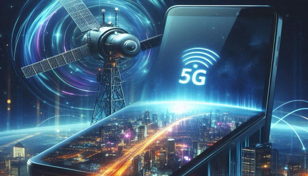 Illustration for the article "First Successful 5G Broadcast from Geosynchronous Satellite to Smartphone"
