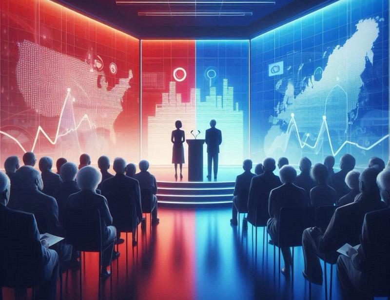 Illustration for the article "Fox News: Trust, Viewership, and Controversies"