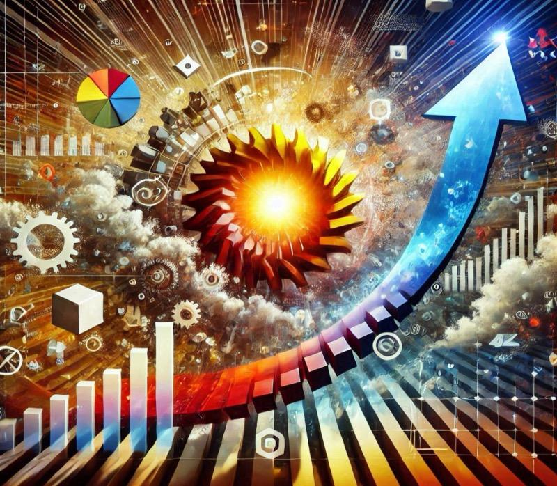Illustration für den Artikel "Globale Werbeeinnahmen übersteigen 2024 1 Billion US-Dollar: Ein Wandel in der Medienlandschaft"