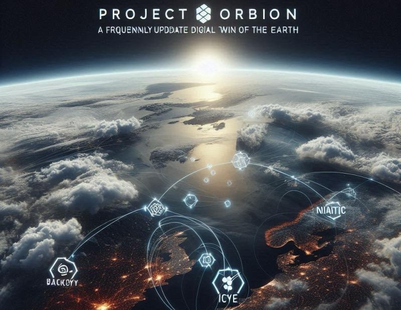 Illustration for the article "Global Digital Twin of Earth: Project Orbion Combines Satellite Data and AI"