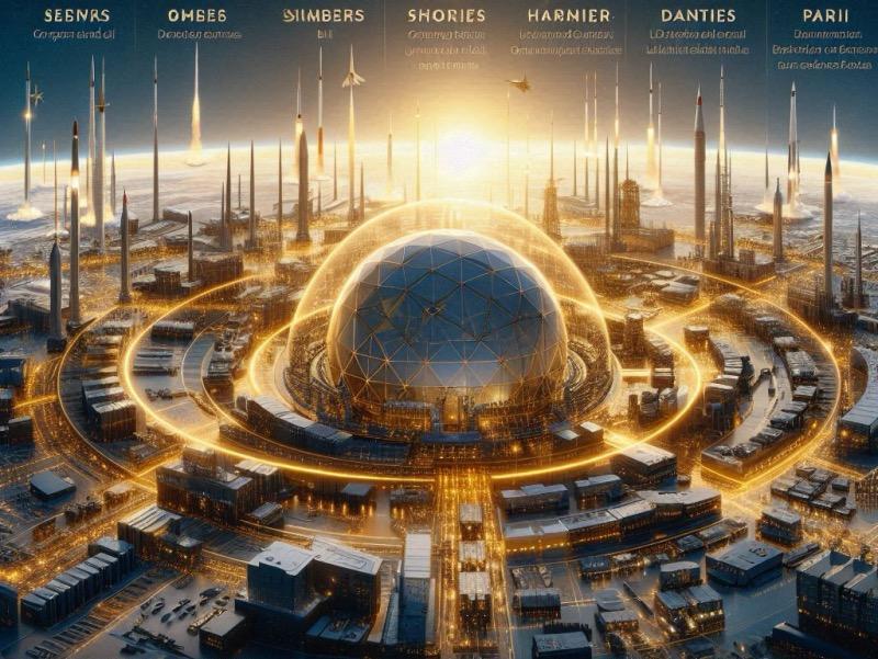Ilustración para el artículo "La Iniciativa de Defensa Antimisiles Golden Dome: La Infraestructura Terrestre y el Software Son Clave"