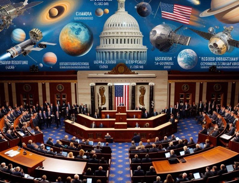 Illustration for the article "House Approves NASA Funding, Offers Support for Threatened Missions"
