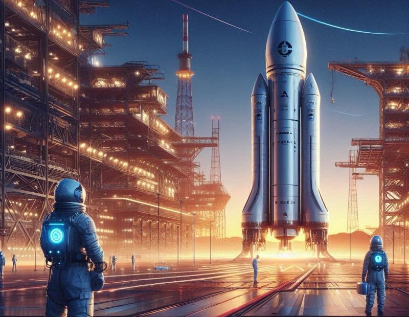 Illustrazione per l'articolo "iSpace Ottiene Finanziamenti per il Razzo Riutilizzabile Hyperbola-3"