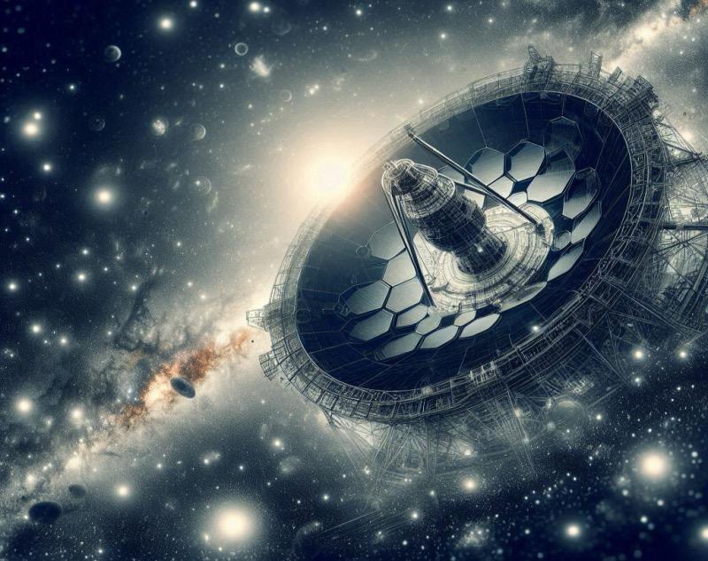 Illustrazione per l'articolo "Il Telescopio Spaziale James Webb Affronta Possibili Riduzioni di Finanziamento"