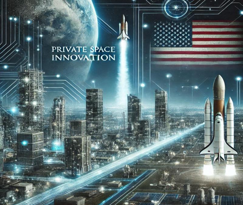 Illustration für den Artikel "Jared Isaacmans Vision für die US-Raumfahrtführerschaft: Private Innovation und globaler Wettbewerb"