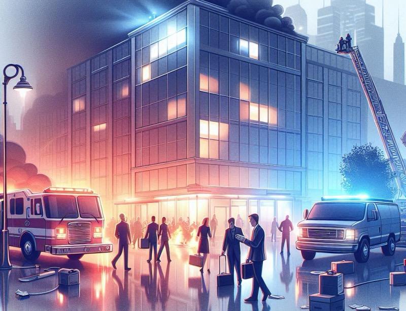 Illustration for the article "KARE 11's Broadcast Facility Suffers Transformer Fire, Temporarily Relocates Operations"