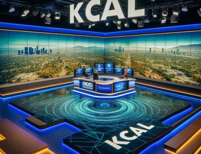 Illustration for the article "KCAL News Makes History with First Virtual Studio Newscast"