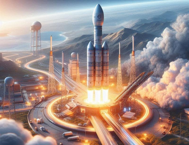 Ilustración para el artículo "Landspace completa con éxito la prueba de fuego estático del cohete Zhuque-3"
