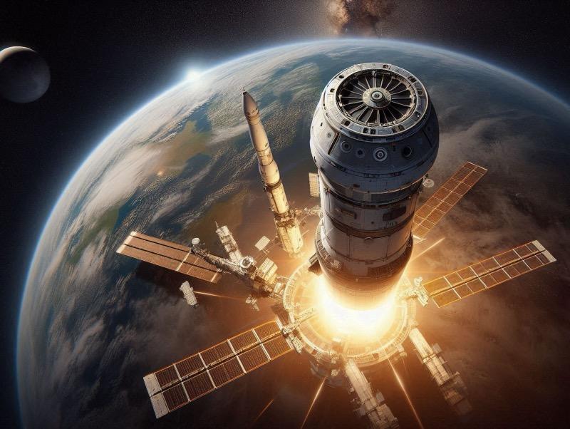 Illustration pour l'article "Lancement réussi du vaisseau spatial Cygnus de plus grande taille vers la Station spatiale internationale"