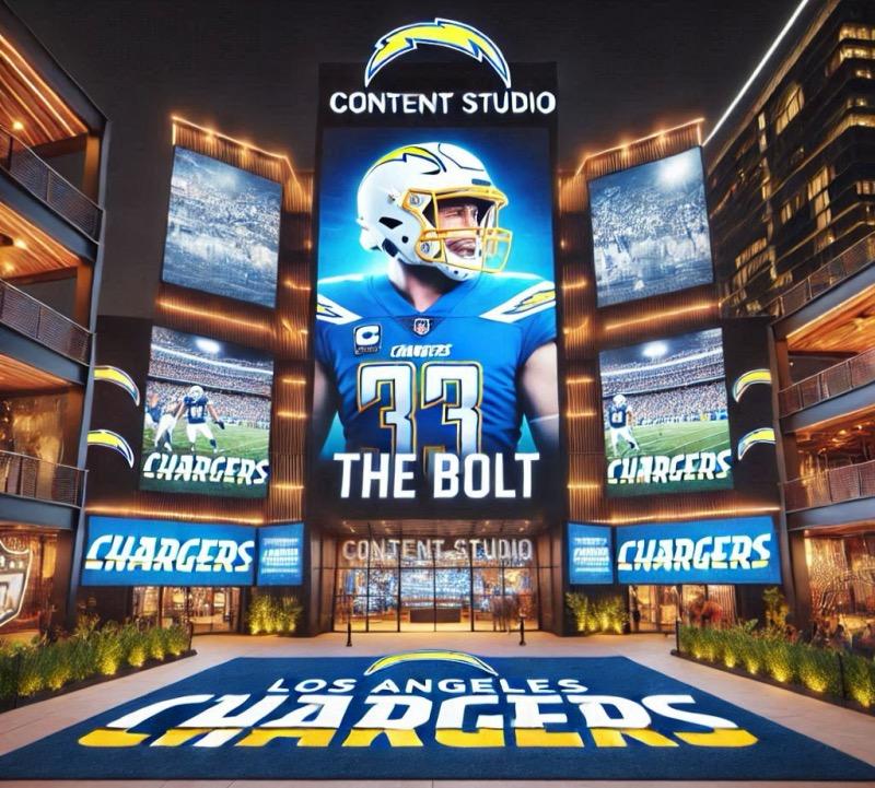 Illustration für den Artikel "Die Los Angeles Chargers eröffnen hochmodernes Content-Studio „The Bolt“"
