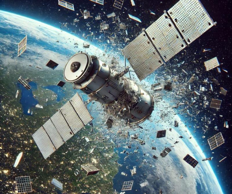 Ілюстрація до статті "Військовий метеорологічний супутник розпався на орбіті, утворивши поле уламків"