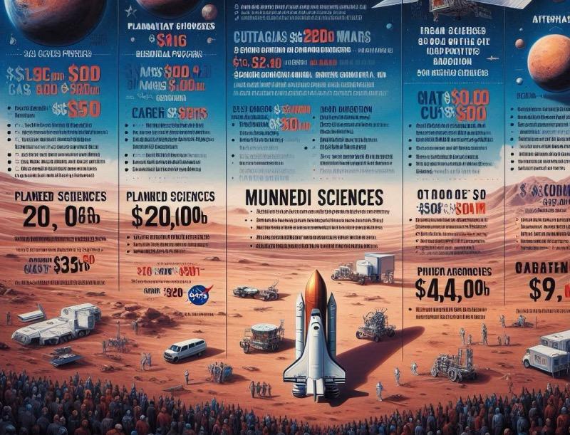 Illustration for the article "NASA's Proposed 2026 Budget: Deep Cuts to Science, Increased Focus on Human Mars Exploration"