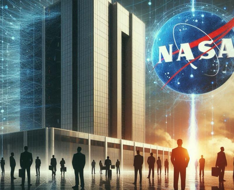Ilustración para el artículo "NASA retrasa las ruedas de prensa en medio de la controversia por el correo electrónico sobre la productividad de Musk"