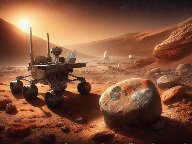 Illustration für den Artikel "NASAs Mars-Entdeckung: Hinweise auf früheres Leben und die Zukunft der Probenrückführung"