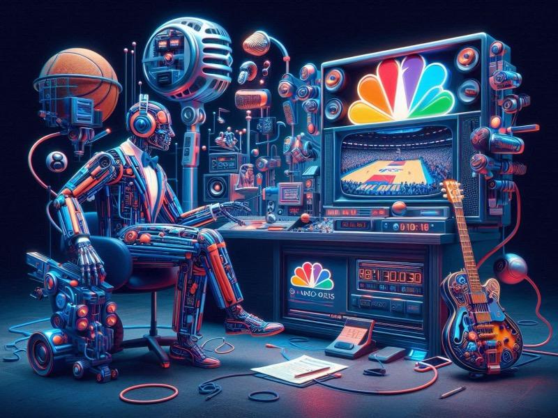Ілюстрація до статті "NBC повертає класичні елементи в трансляції NBA, використовуючи штучний інтелект"