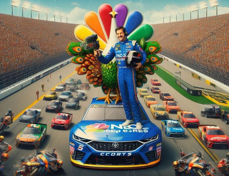 Illustration for the article "NBC Sports' 2025 NASCAR Cup Series Coverage Begins in Iowa"