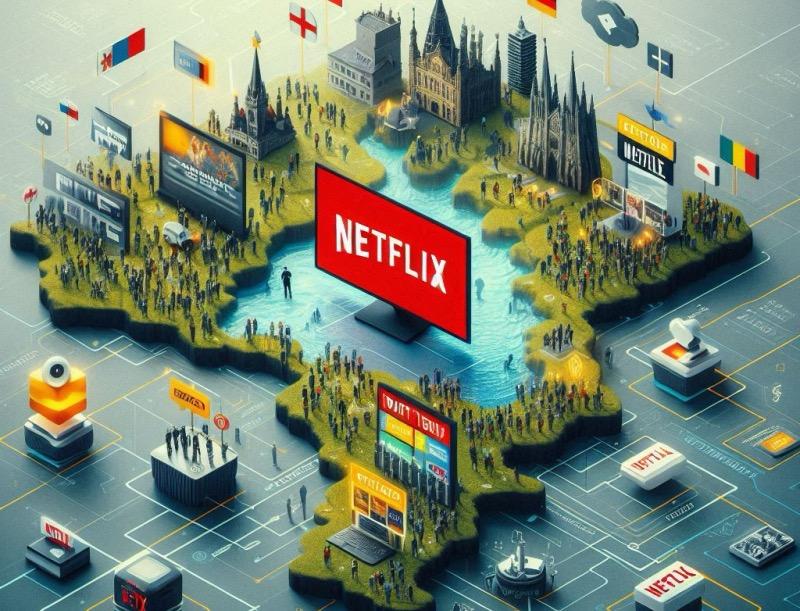 Illustration for the article "Netflix Dominates CEE Streaming Market Despite Persistent Piracy"