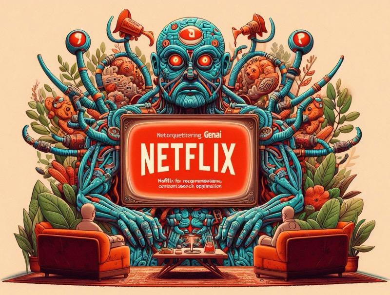 Ілюстрація до статті "Netflix покращує контент за допомогою GenAI, відкидає придбання традиційних медіа"