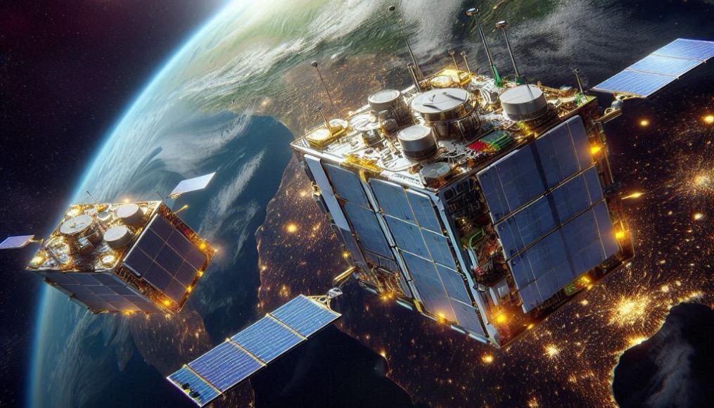 Illustration for the article "Open Cosmos to Launch Trio of Cubesats for Earth's Magnetic Field Study"