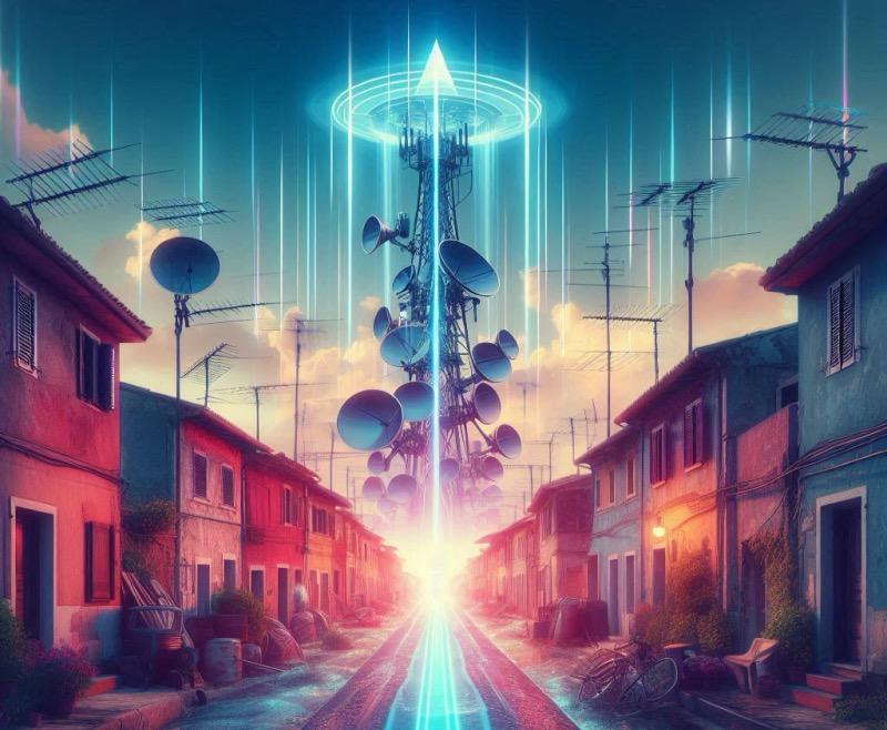 Illustrazione per l'articolo "Centri di trasmissione obsoleti ostacolano la TV locale italiana"