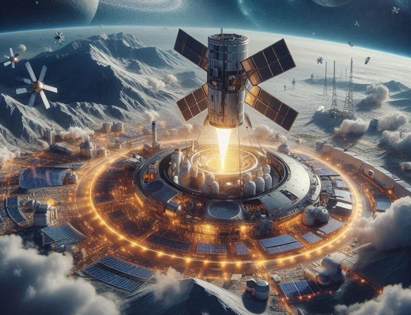 Illustrazione per l'articolo "Satelliti Riutilizzabili: L'Approccio Innovativo di Lux Aeterna all'Esplorazione Spaziale"