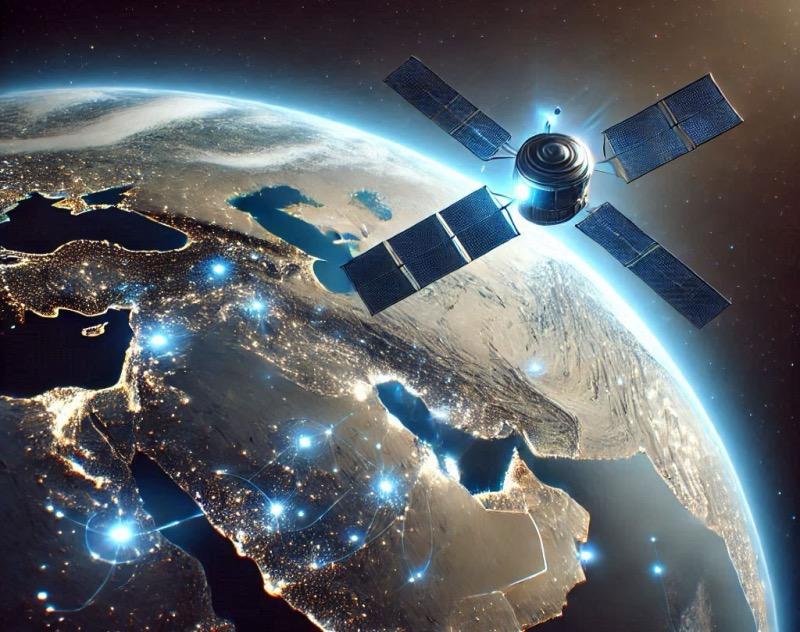 Illustration for the article "Space42 Establishes Contact with New SAR Satellite, Expanding UAE's Space Capabilities"