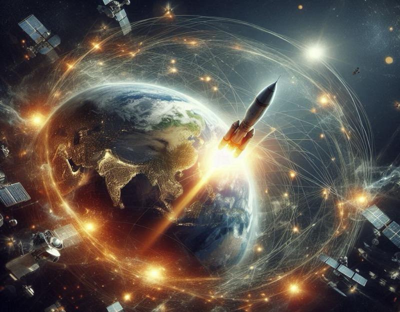 Illustration pour l'article "Lancement de la mission NROL-153 du NRO par SpaceX : Expansion de la constellation de satellites en orbite terrestre basse"